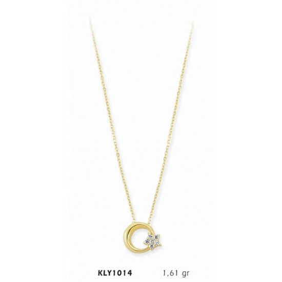 14 Ayar Altın Ay Yıldız Kolye KLY1014 14 Ayar Altın Ay Yıldız Kolye KLY1014
