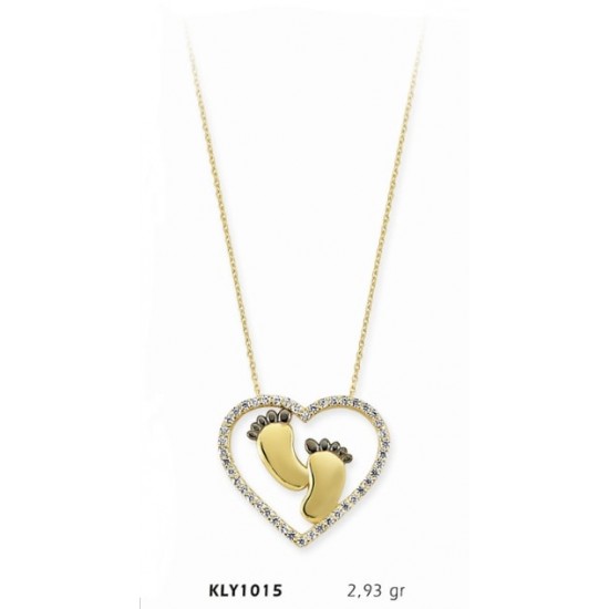 14 Ayar Altın Bebek Ayağı Kolye KLY1015