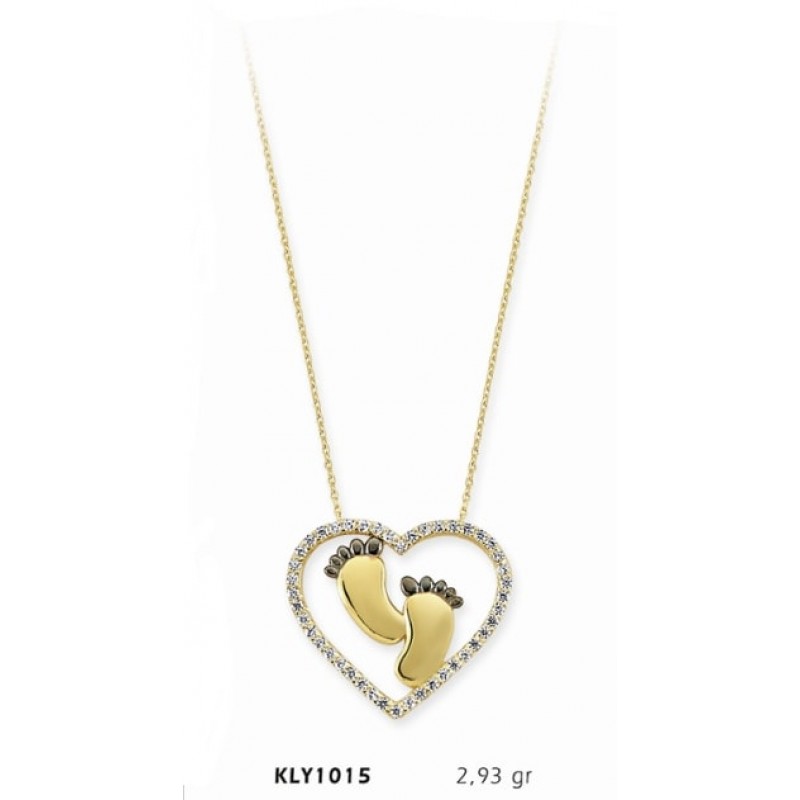 14 Ayar Altın Bebek Ayağı Kolye KLY1015 14 Ayar Altın Bebek Ayağı Kolye KLY1015