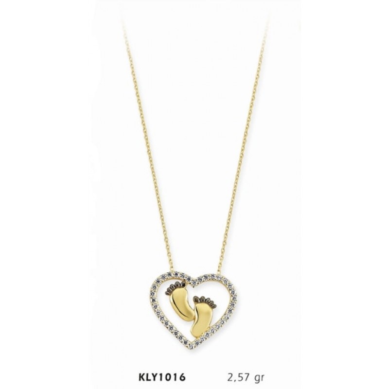 14 Ayar Altın Bebek Ayağı Kolye KLY1016 14 Ayar Altın Bebek Ayağı Kolye KLY1016