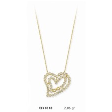 14 Ayar Altın Kalp Kolye KLY1018