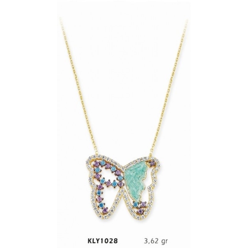 14 Ayar Altın Kelebek Kolye KLY1028 14 Ayar Altın Kelebek Kolye KLY1028