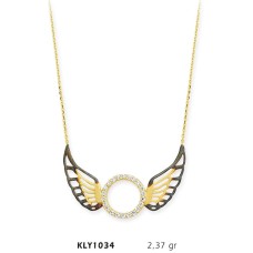 14 Ayar Altın Melek Kanadı Kolye KLY1034
