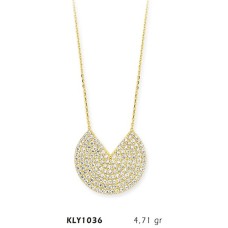 14 Ayar Altın Dilim Kolye KLY1036