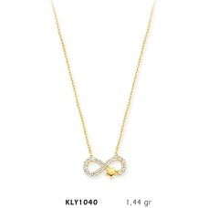 14 Ayar Altın Sonsuz Yıldız Kolye KLY1040