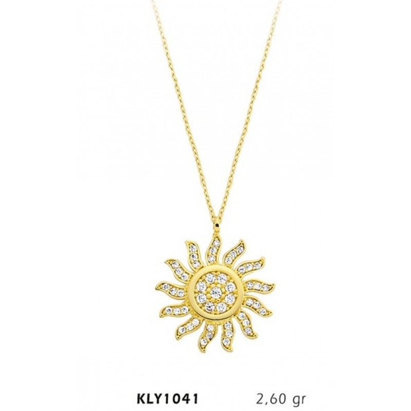 14 Ayar Altın Güneş Kolye KLY1041 14 Ayar Altın Güneş Kolye KLY1041