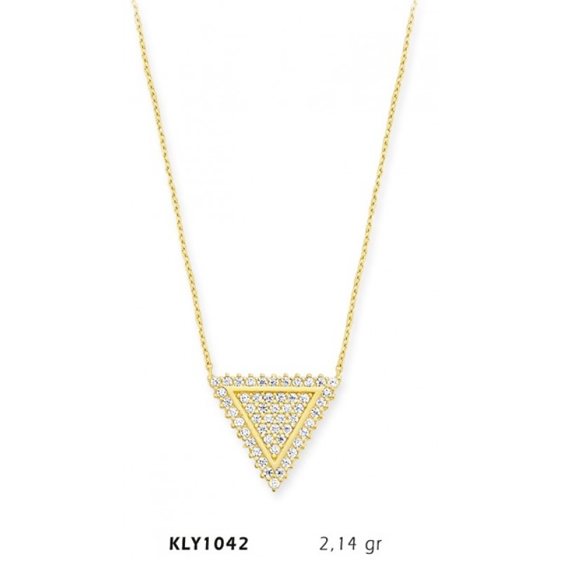 14 Ayar Altın Üçgen Kolye KLY1042 14 Ayar Altın Üçgen Kolye KLY1042