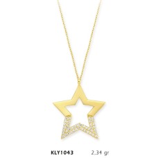 14 Ayar Altın Yıldız Kolye KLY1043