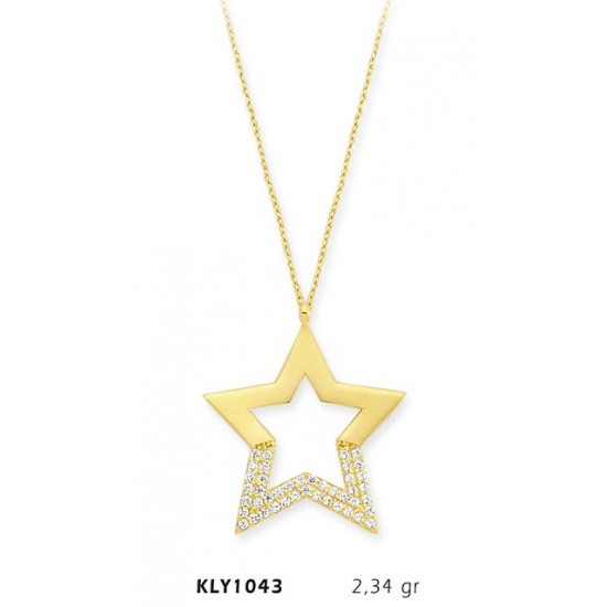 14 Ayar Altın Yıldız Kolye KLY1043 14 Ayar Altın Yıldız Kolye KLY1043