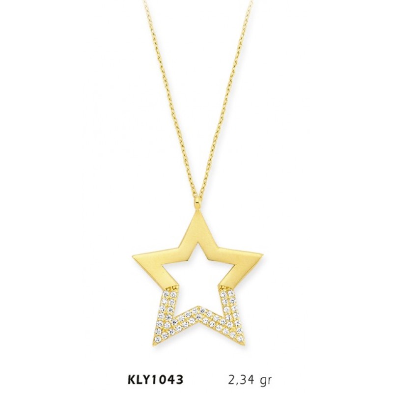 14 Ayar Altın Yıldız Kolye KLY1043