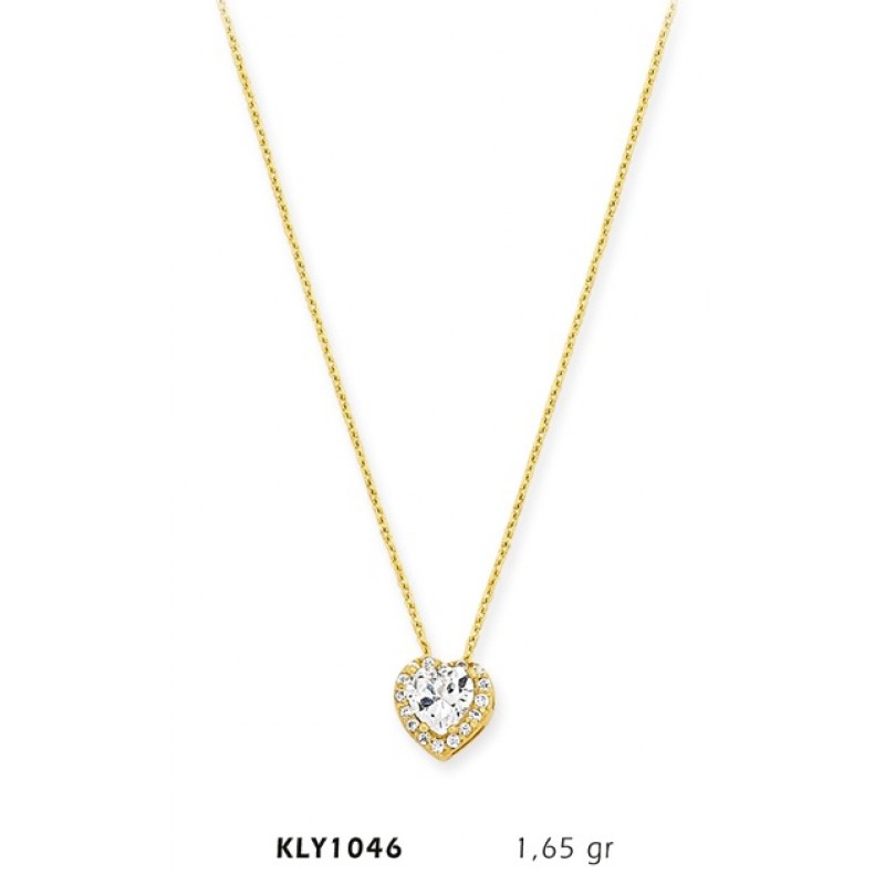 14 Ayar Altın Tektaş Kolye KLY1046