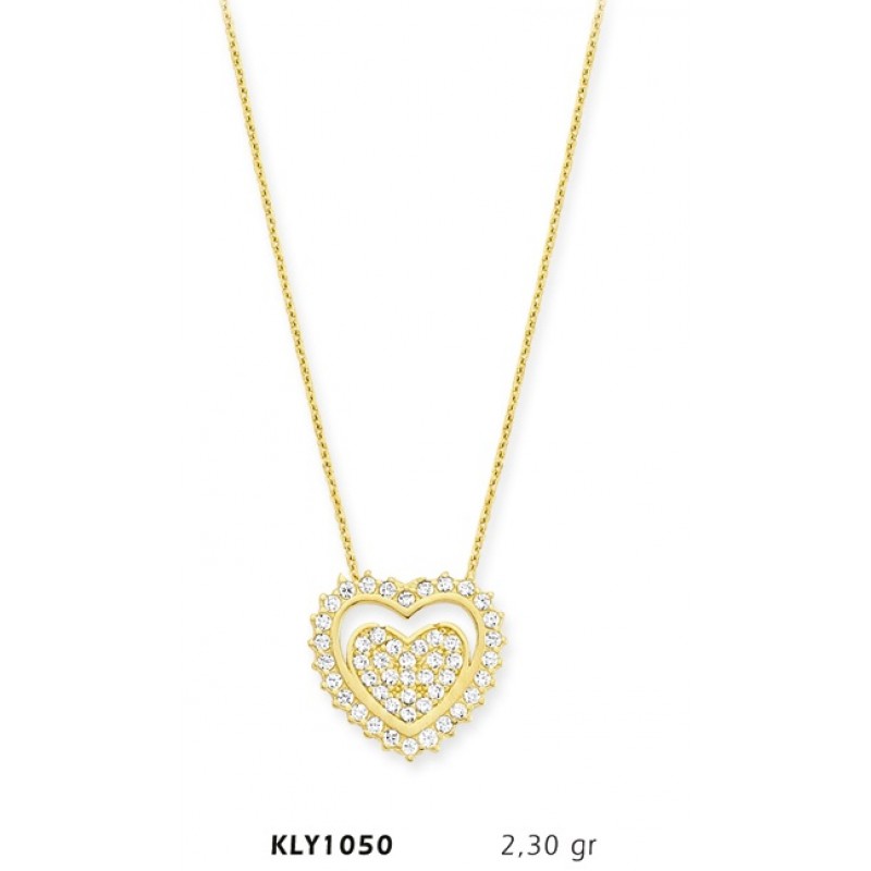 14 Ayar Altın Kalp Kolye KLY1050 14 Ayar Altın Kalp Kolye KLY1050