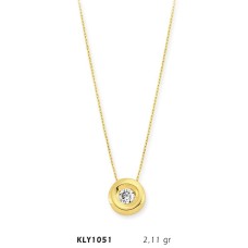 14 Ayar Altın Tektaş Kolye KLY1051