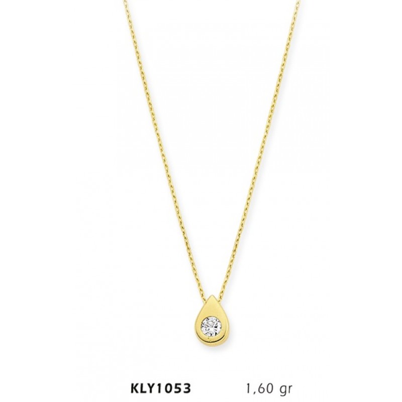 14 Ayar Altın Tektaş Kolye KLY1053