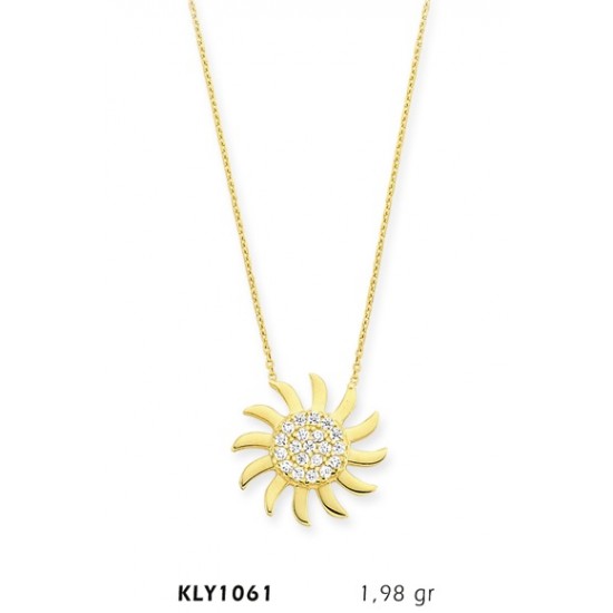 14 Ayar Altın Güneş Kolye KLY1061
