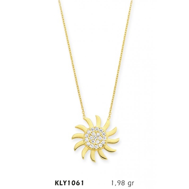 14 Ayar Altın Güneş Kolye KLY1061 14 Ayar Altın Güneş Kolye KLY1061