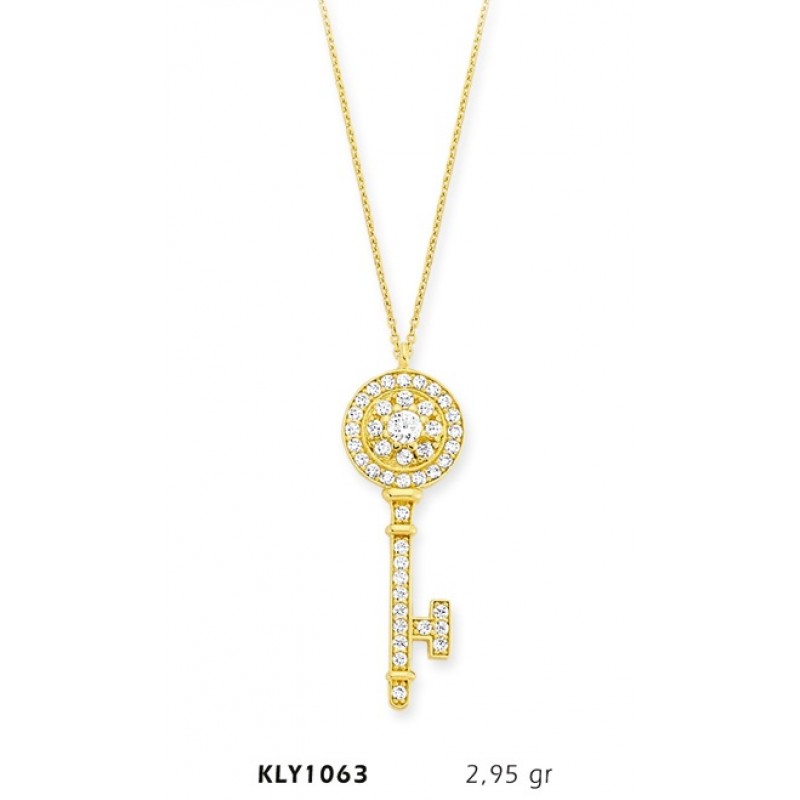14 Ayar Altın Anahtar Kolye KLY1063