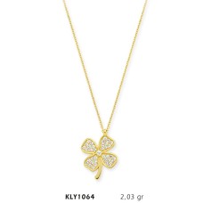 14 Ayar Altın Yonca Kolye KLY1064