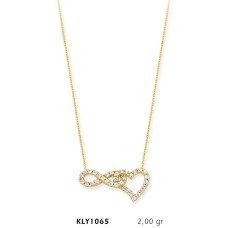 14 Ayar Altın Sonsuz Kalp Kolye KLY1065