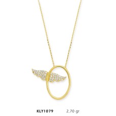 14 Ayar Altın Melek Kanadı Kolye Kolye KLY1079