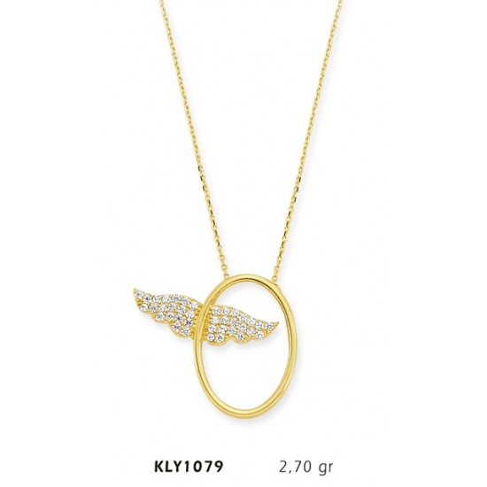 14 Ayar Altın Melek Kanadı Kolye Kolye KLY1079