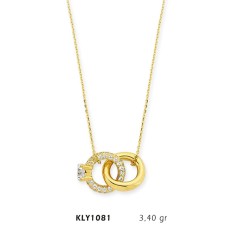 14 Ayar Altın Çift Yüzük Kolye KLY1081