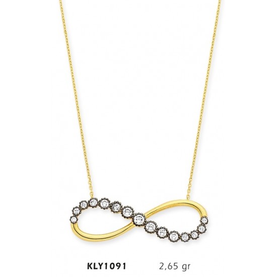14 Ayar Altın Sonsuzluk Kolye KLY1091