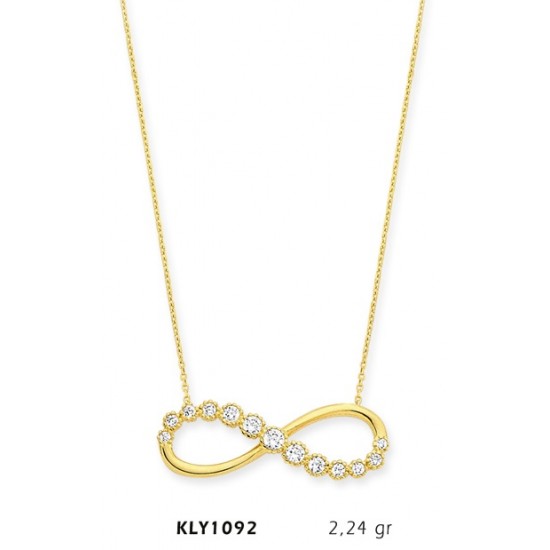 14 Ayar Altın Sonsuzluk Kolye KLY1092