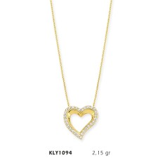 14 Ayar Altın Kalp Kolye KLY1094