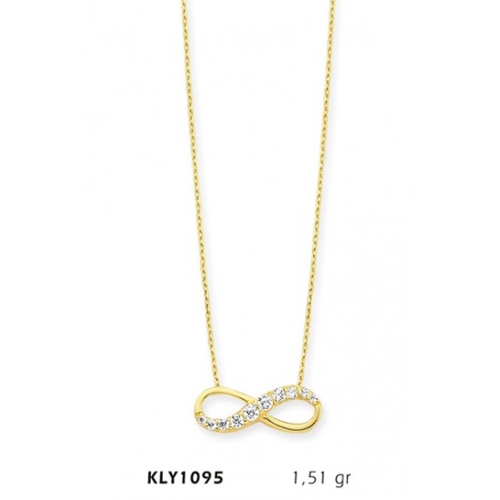 14 Ayar Altın Sonsuzluk Kolye KLY1095