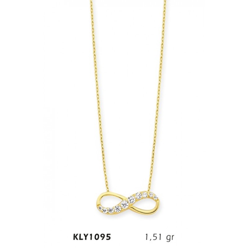 14 Ayar Altın Sonsuzluk Kolye KLY1095