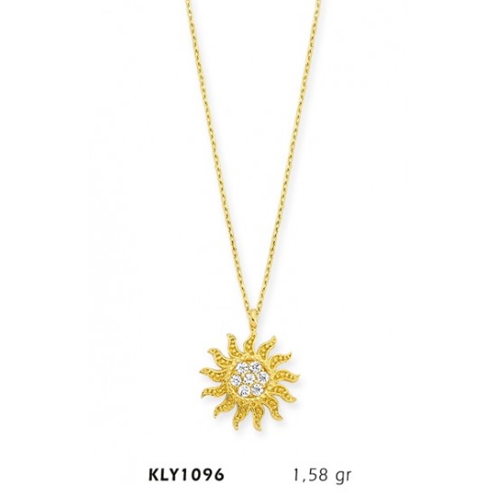 14 Ayar Altın Güneş Kolye KLY1096