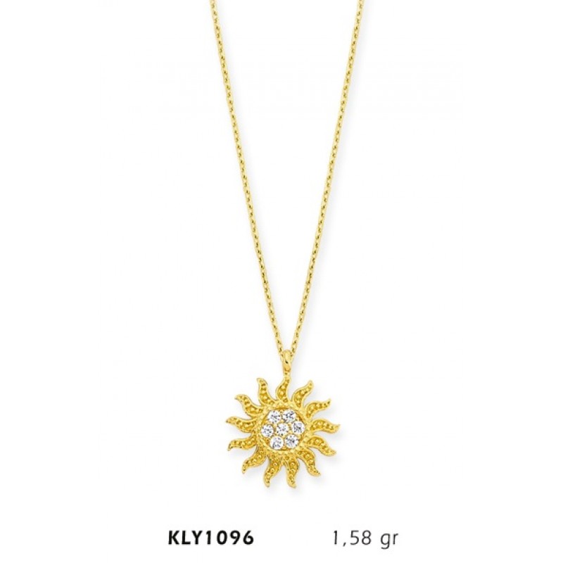 14 Ayar Altın Güneş Kolye KLY1096 14 Ayar Altın Güneş Kolye KLY1096