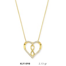 14 Ayar Altın Sonsuz Kalp Kolye KLY1098