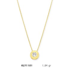14 Ayar Altın Tektaş Kolye KLY1101