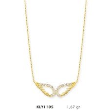 14 Ayar Altın Melek Kanadı Kolye KLY1105