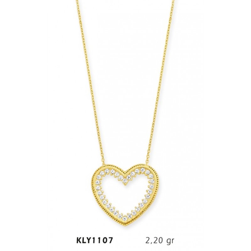 14 Ayar Altın Kalp Kolye KLY1107 14 Ayar Altın Kalp Kolye KLY1107