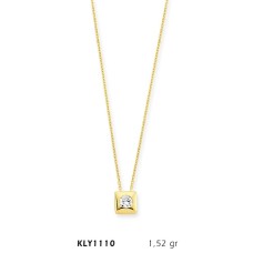 14 Ayar Altın Tektaş Kolye KLY1110