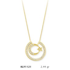14 Ayar Altın Ayyıldız Kolye KLY1121