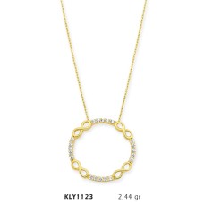14 Ayar Altın Sonsuzluk Çemberi Kolye KLY1123