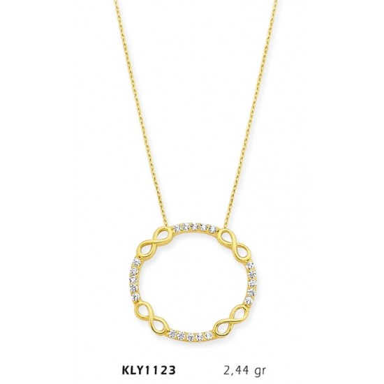 14 Ayar Altın Sonsuzluk Çemberi Kolye KLY1123 14 Ayar Altın Sonsuzluk Çemberi Kolye KLY1123