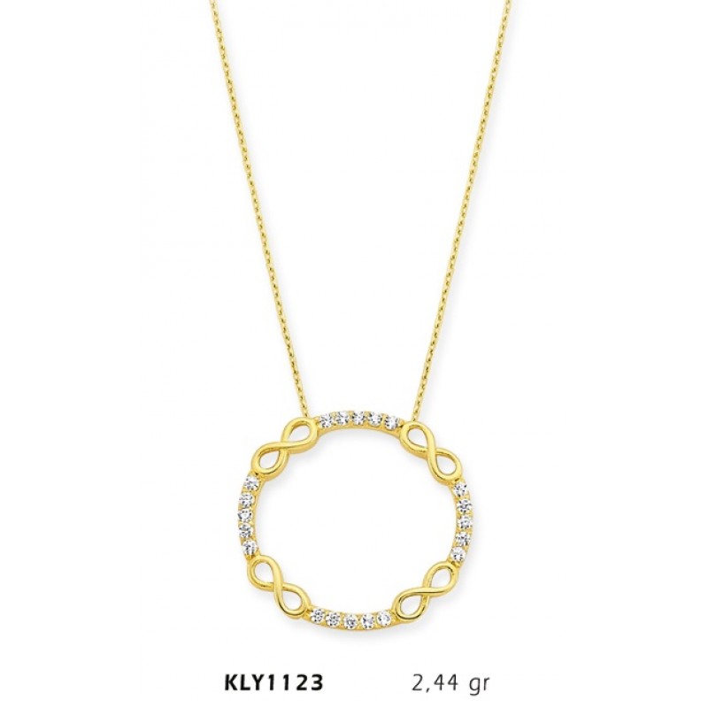 14 Ayar Altın Sonsuzluk Çemberi Kolye KLY1123