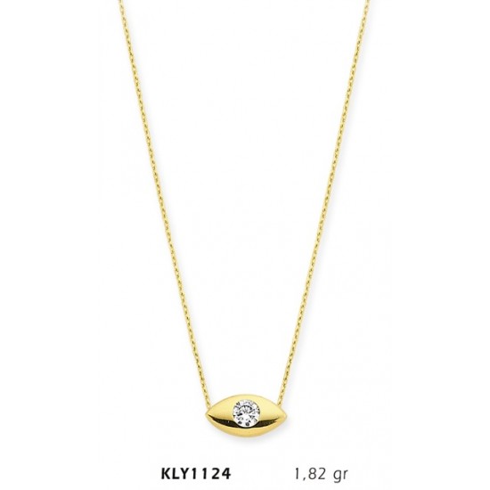 14 Ayar Altın Tektaş Kolye KLY1124 14 Ayar Altın Tektaş Kolye KLY1124