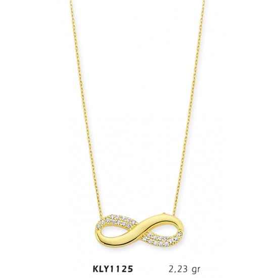 14 Ayar Altın Sonsuzluk Kolye KLY1125