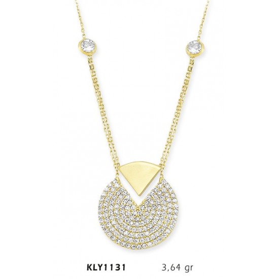 14 Ayar Altın Dilim Kolye KLY1131