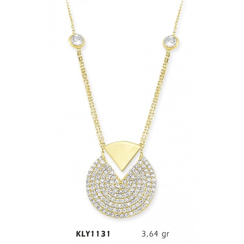 14 Ayar Altın Dilim Kolye KLY1131