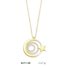 14 Ayar Altın Ayyıldız Kolye KLY1138