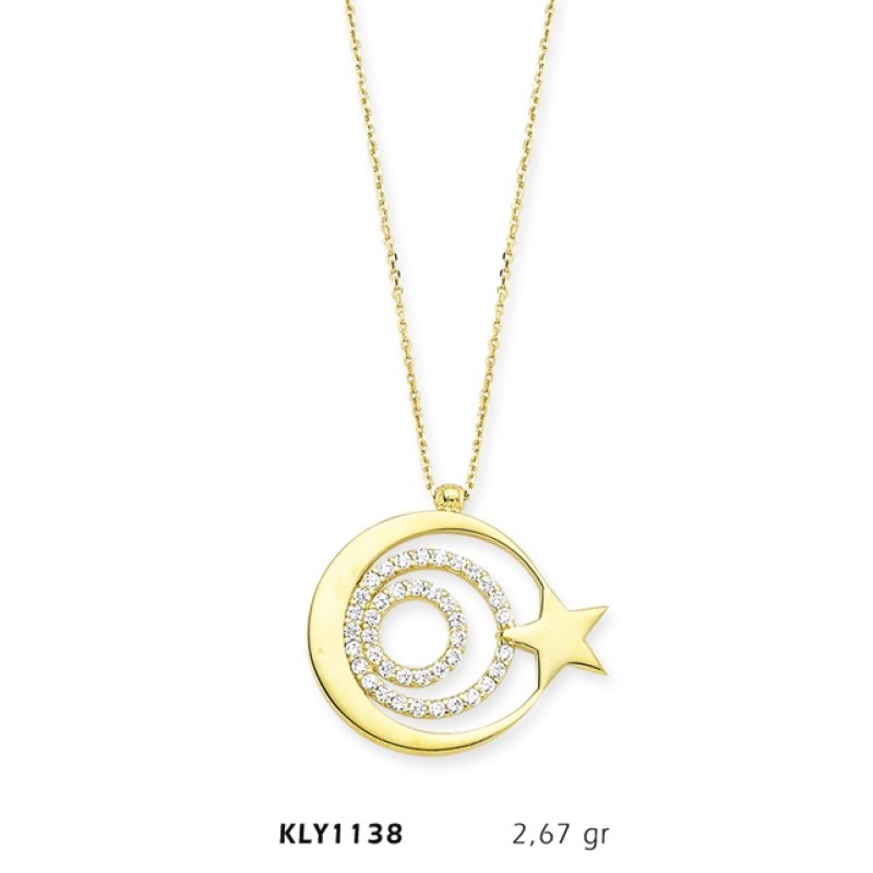 14 Ayar Altın Ayyıldız Kolye KLY1138 14 Ayar Altın Ayyıldız Kolye KLY1138