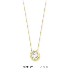 14 Ayar Altın Tektaş Kolye KLY1139