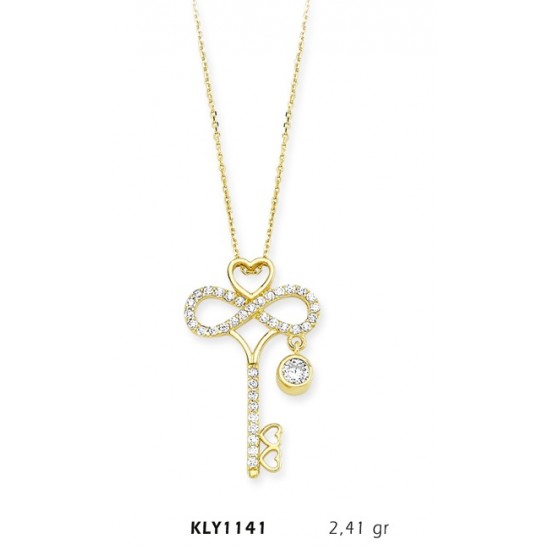 14 Ayar Altın Anahtar Kolye KLY1141